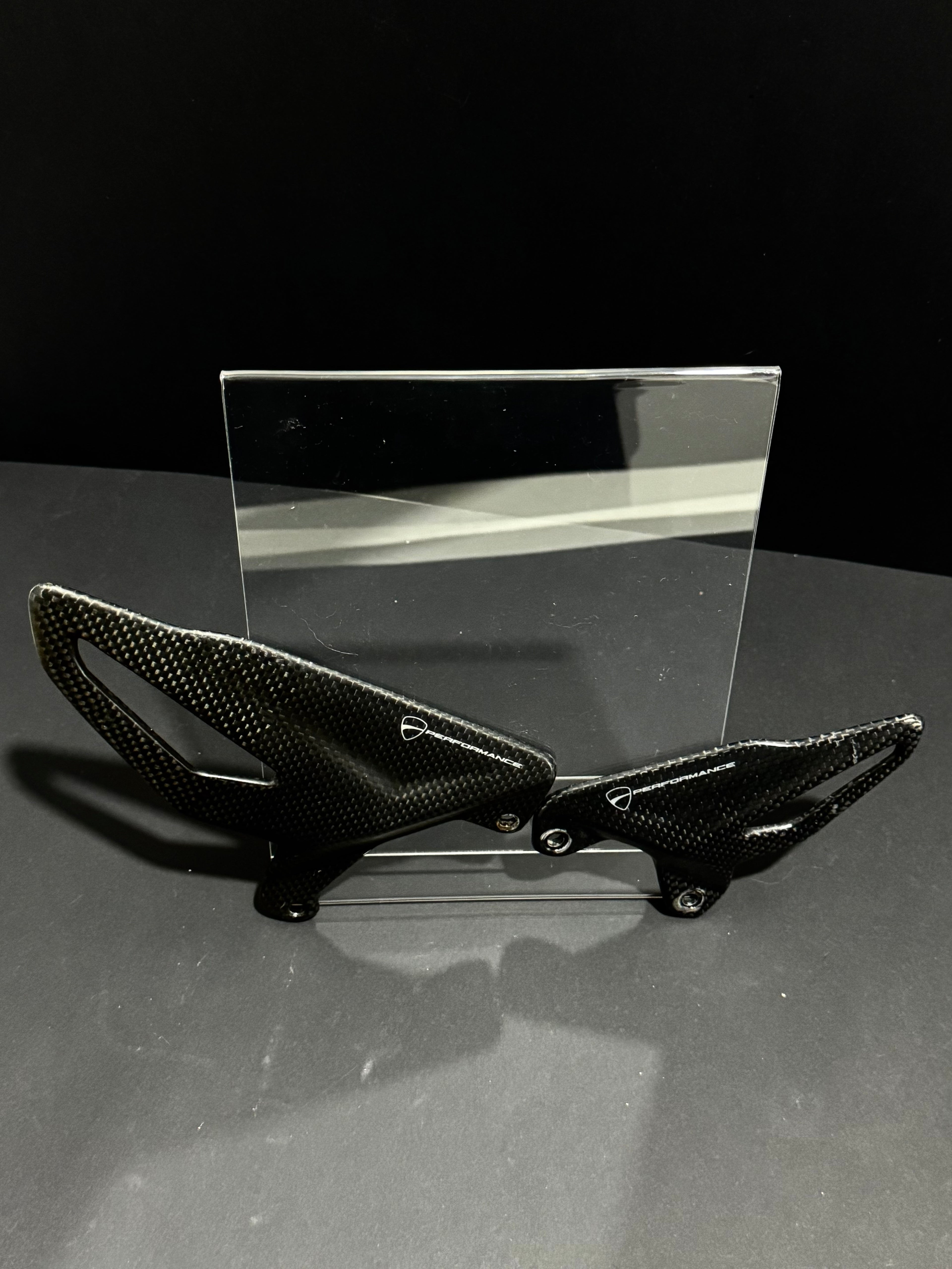 Genuine Ducati V4 Performance Carbon Fibre Heel Guards / Heel Plates
